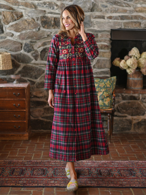 Yuletide Check Nighty - Red