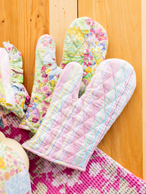 Garden Collage Oven Mitt Set of 2 - Pastel
