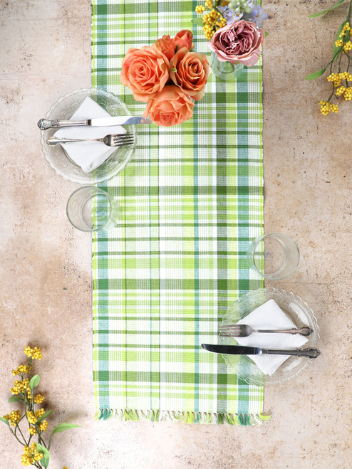 Savannah Seersucker Runner - Green