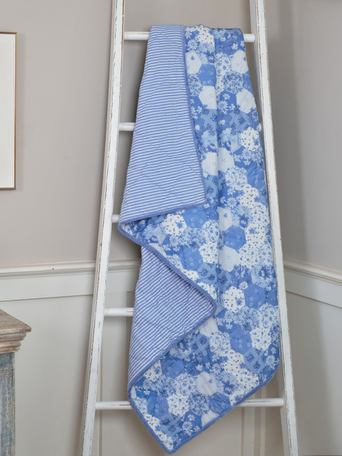 Porcelain Patchwork Throw - Blue