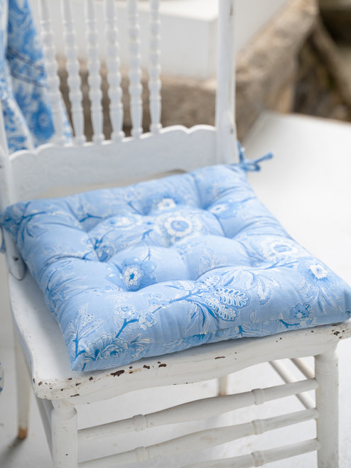 Augustine Chair Pad Set of 2 - Washed Blue