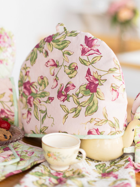 Sweet Pea Patchwork Tea Cozy - Rose