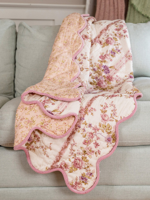 Victoriana Throw - Antique Rose