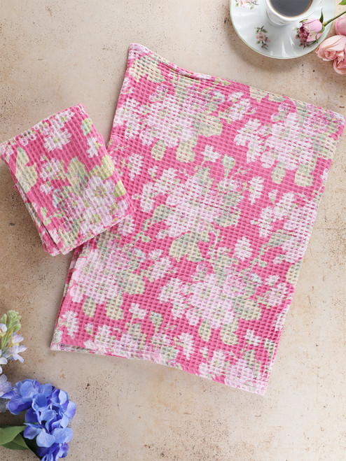 Apple Blossom Tea Towel Set of 2 - Pink