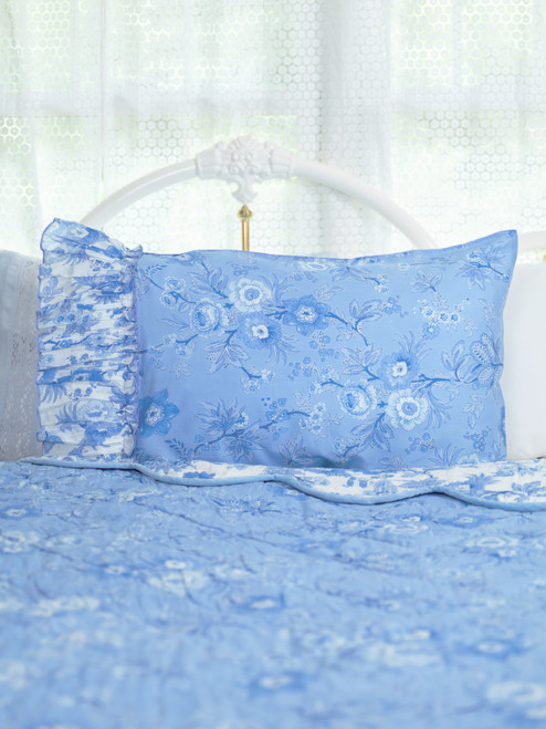 Augustine Pillowcase - Washed Blue