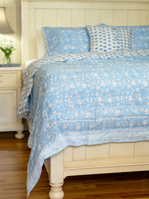 Bailey Block Print Quilt - Blue