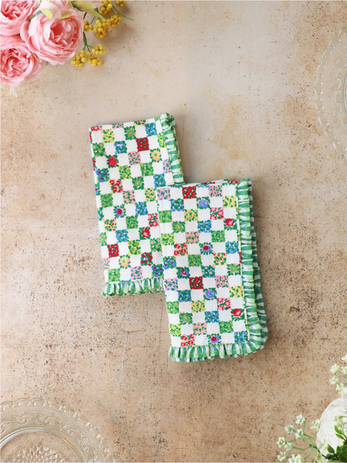 Rebecca Ruffle Luncheon Napkin Set of 2 - Multi