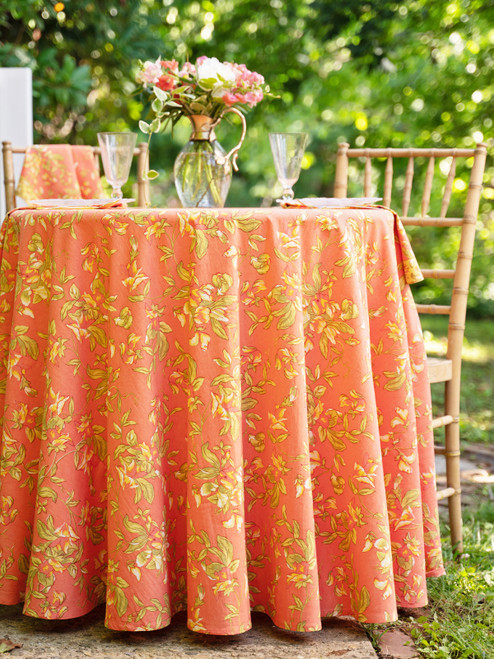 Sweet Pea Round Cloth - Coral