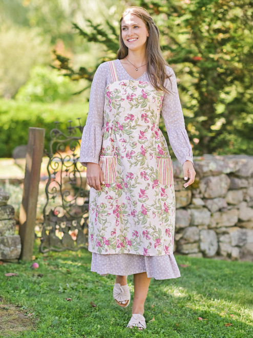 Sweet Pea Ruffle Farmhouse Apron - Rose