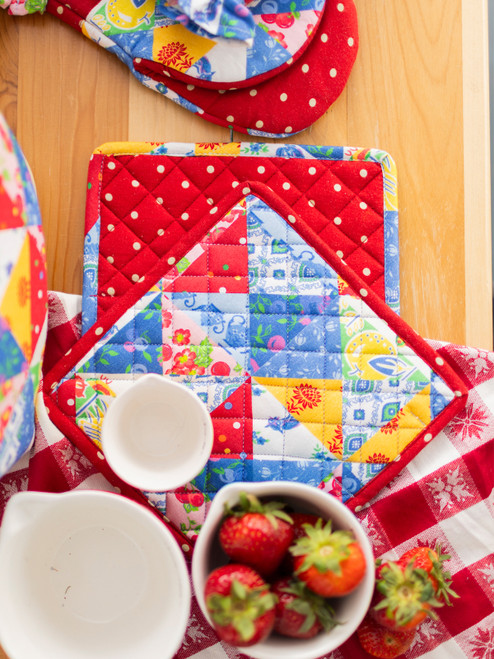 Primary Patchwork Potholder Set of 2 - Multi