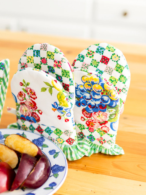 Fruit Basket Patchwork Mini Mitt Set of 2 - Multi
