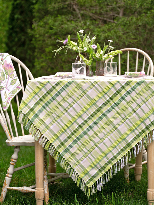 Savannah Seersucker Tablecloth - Green