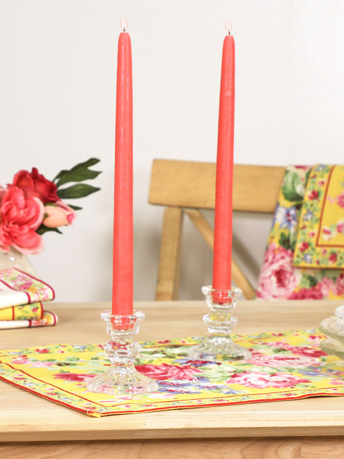 Hand Dipped Candles Set of 4 - Coral Pink