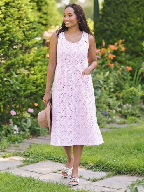Ariel's Eyelet Porch Dress - Rose