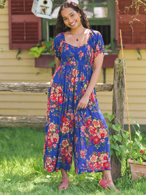 Sikkim Kids Jumpsuit - Blue | Shop Beautiful Designs by April Cornell