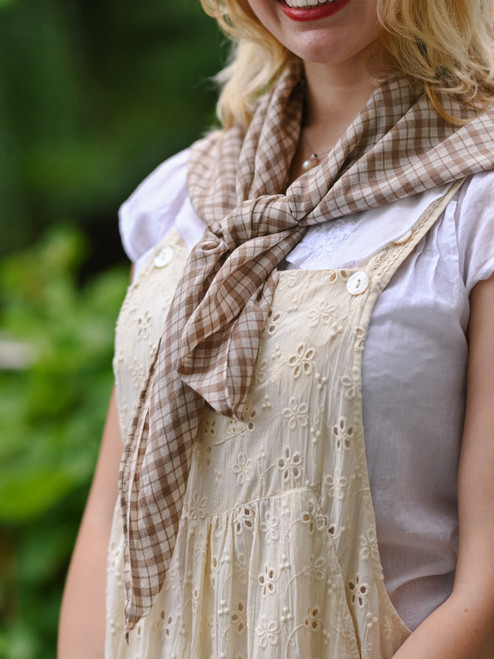 Madras Scarf - Ecru