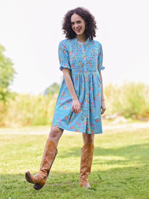 Magnolia Short Dress - Blue