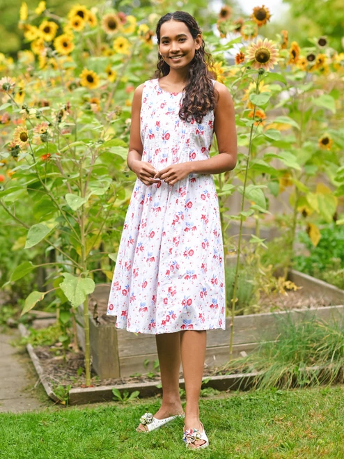 Petra Pleated Dress  - White