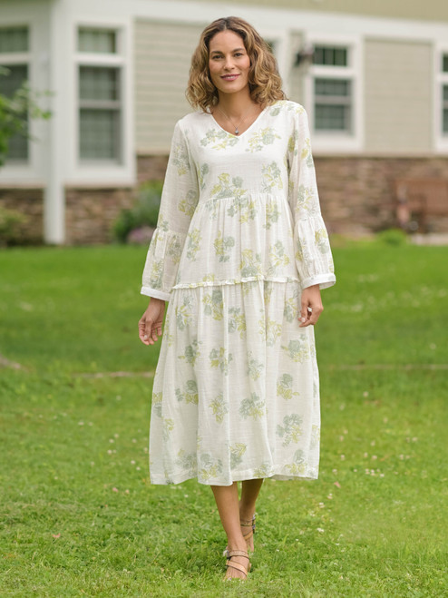 Seaglass Floral Dress - Ivory Sage