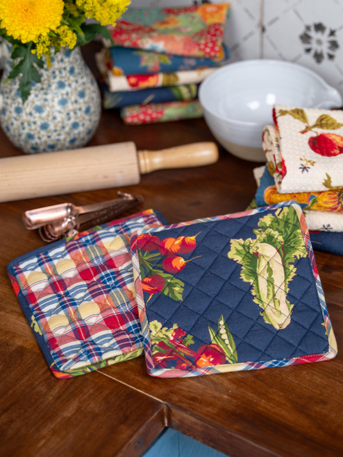 Farmers Market Patchwork Potholder Set of 2 - Multi