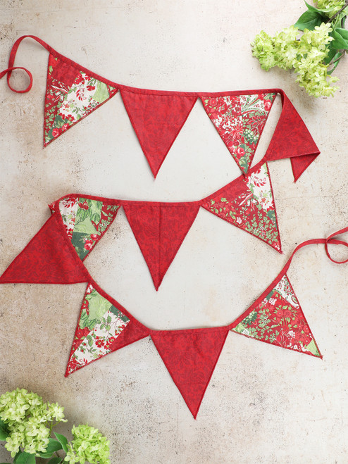 Merry Patchwork Pennant - Red