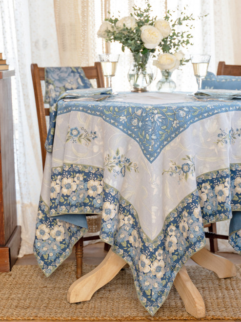 Celeste Embroidered Topper Cloth - Blue