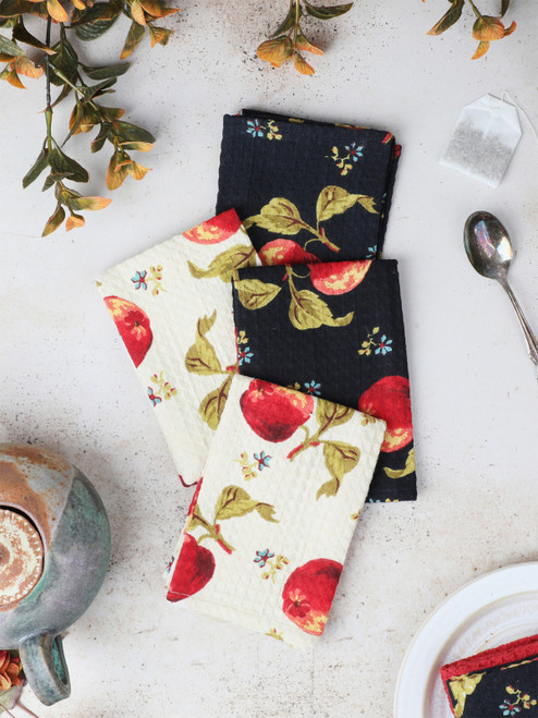 Apple Patchwork Tiny Towel Bundle Set of 4 - Multi