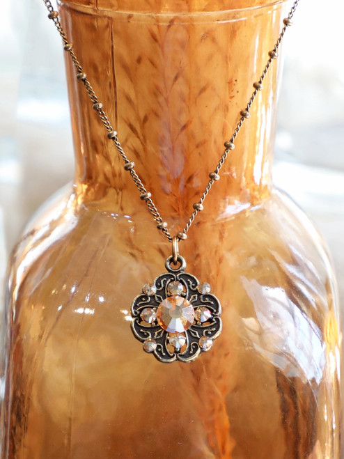 Phoebe Crystal Necklace - Champagne