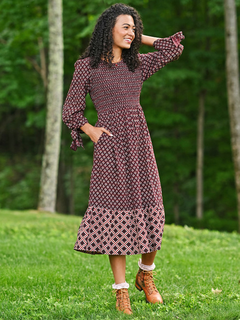 Amherst Smocked Dress - Plum
