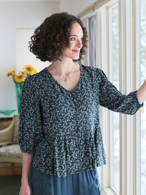 Filigree Blouse - Navy