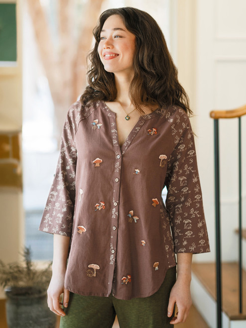 Magical Mushroom Blouse  - Brown