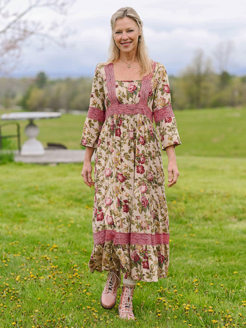 Winter Rose Dress - Biscuit