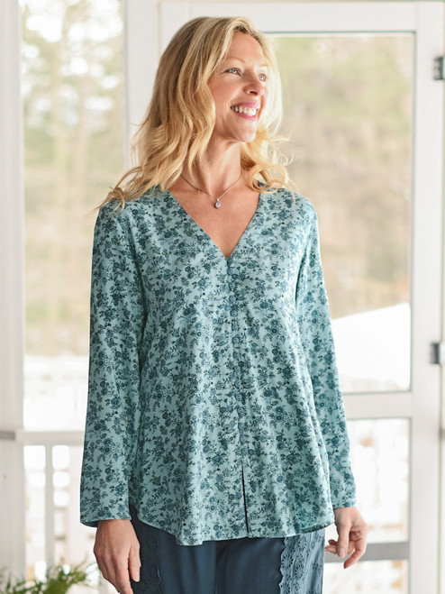 Porcelain Blouse  - Smoke Blue