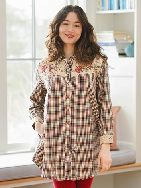 Lexington Check Tunic - Antique Multi