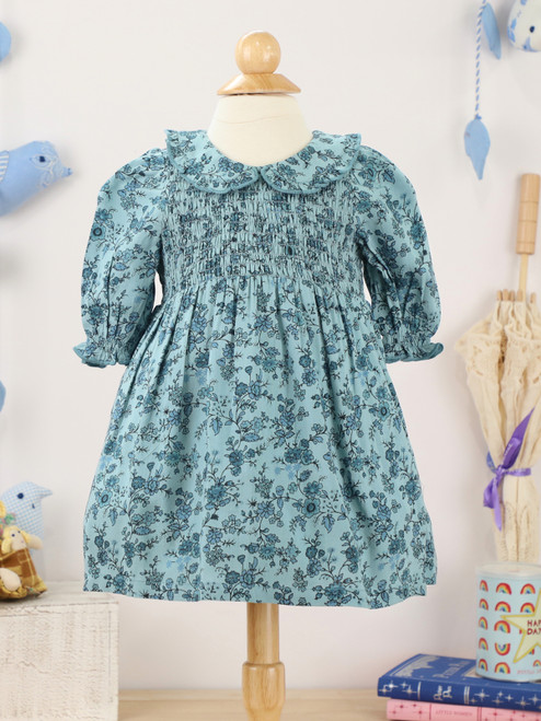 Porcelain Baby Dress - Smoke Blue