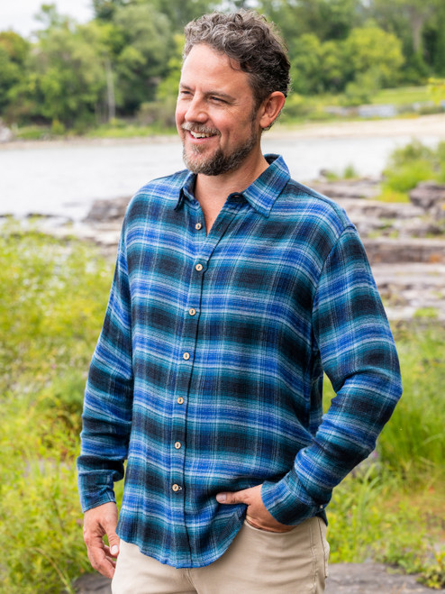 Stone River Flannel Longsleeve Shirt - Teal Plaid