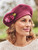 Rosette Beret  - Burgundy