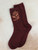 Retro Golden Leaf Crew Sock - Burgundy