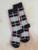 Retro Plaid Crew Sock - Black