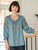 Flowerchild Jersey Blouse - Smoke Blue