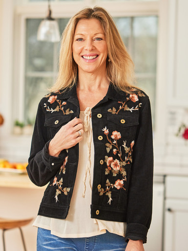 Grateful Dead Embroidered Rose Denim Jacket | Ultimate Jackets