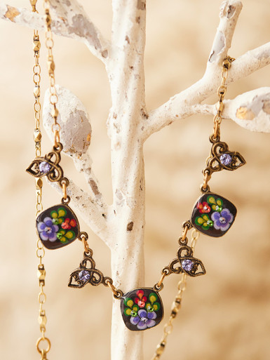 【日本入手困難】l necklace with crystals 18k Gold Vermeil With Love Birthstone Annex Link Pendant