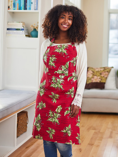 Holly Song Chef Apron - Red | Shop Beautiful Designs by April