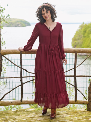 新品タグ付き Prairie Rose Tiered Dress Darling Rose Dress - Charcoal | Shop Beautiful Designs by April