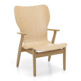 Artek Domus Lounge Chair with a wooden seat against a white background