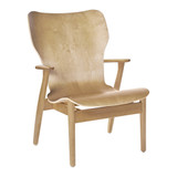 Artek Domus Lounge Chair with a wooden seat against a white background