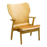 Artek Domus Lounge Chair with a wooden seat against a white background