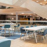 Offecct Kali tables in a lobby area