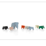 A group of Vitra Eames Small Elephants RE