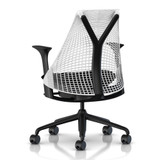 Herman Miller Sayl white suspension back with black seat and frame